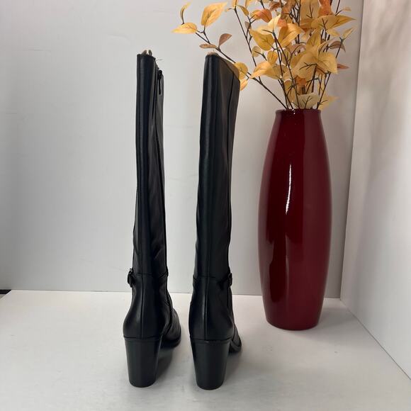 Naturalizer Kalina Knee High Wide Calf Boot Zip Block Heel Black Women's 6M - Picture 4 of 10